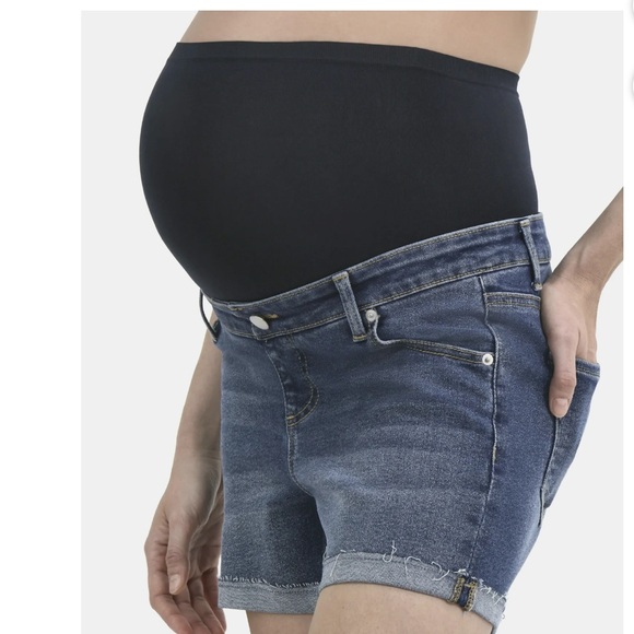 🔥4X$25 Time and Tru Women's Maternity Roll Cuff Shorts Size L - Picture 3 of 12